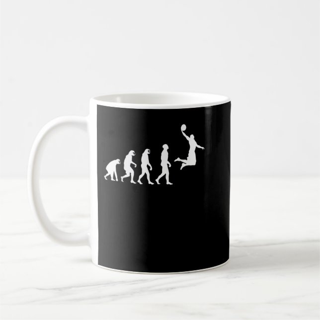 Evolution from Monkey Ape to Human Basketball Play Coffee Mug (Left)