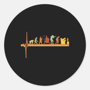 Evolution - Funny Retro Video Game Console Gamer 1 Classic Round Sticker