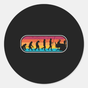 Evolution Gamer Computer Freak Geek Nerd Pc Game Classic Round Sticker
