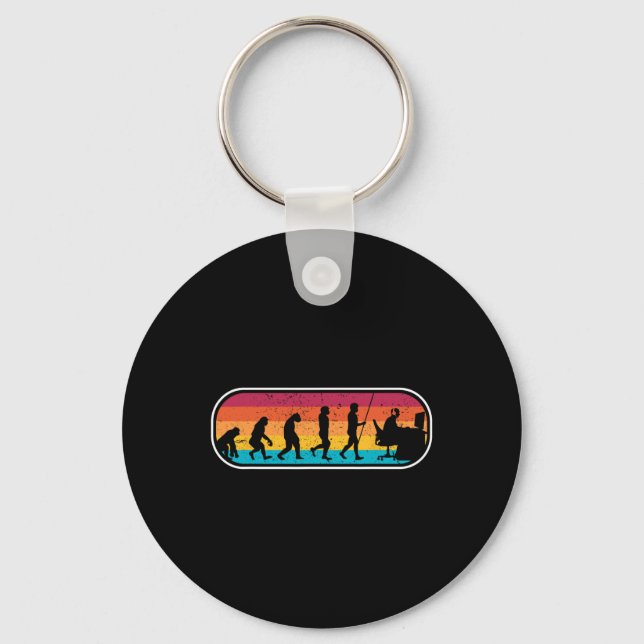 Evolution Gamer Computer Freak Geek Nerd Pc Game  Key Ring (Front)
