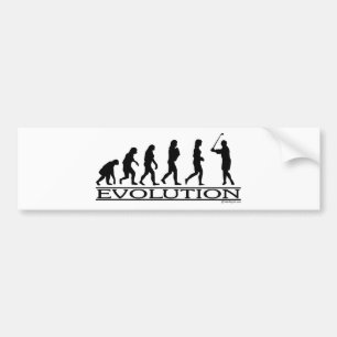 Evolution - Golf- Female Bumper Sticker
