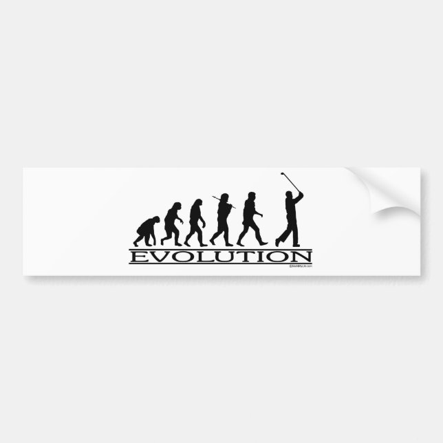 Evolution - Golf - Man Bumper Sticker (Front)