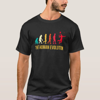 Evolution Graphic Badminton Player Shuttlecock Spo T-Shirt