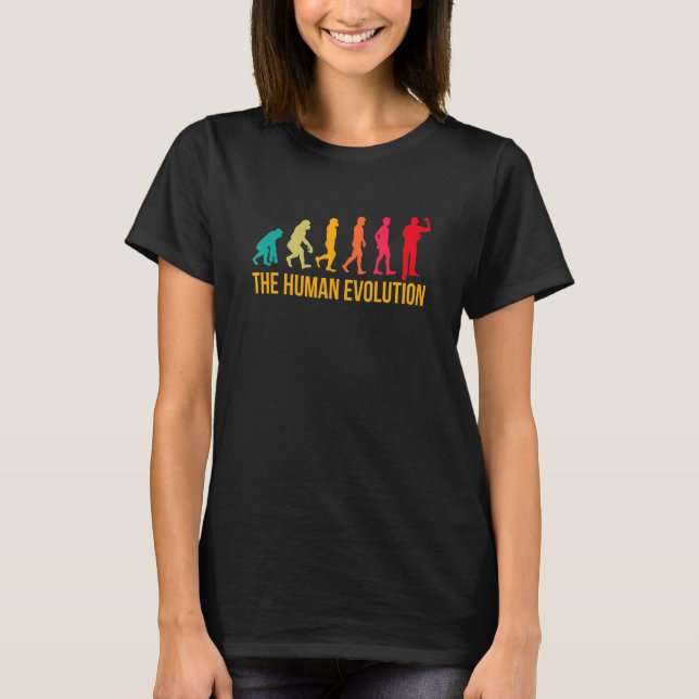 Evolution Graphic Dart Player Darts Dartboard Bull T-Shirt (Front)