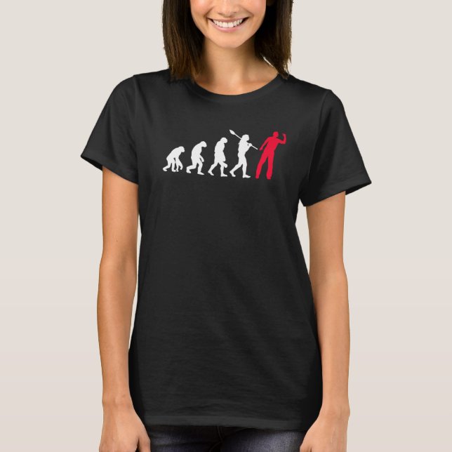 Evolution Graphic Dart Player Darts Dartboard Bull T-Shirt (Front)