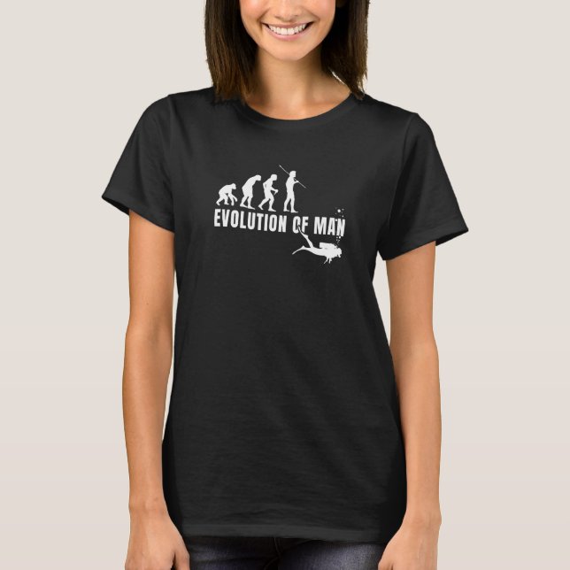 Evolution Graphic Diver Diving Scuba Diver Apnoe S T-Shirt (Front)