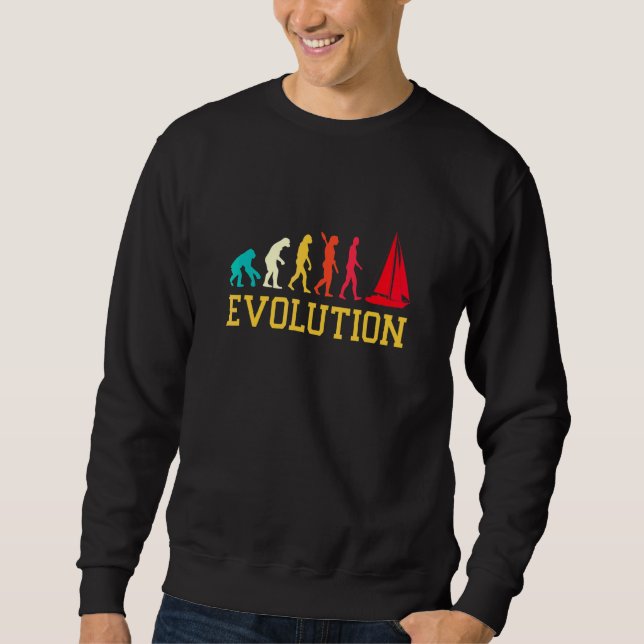 Evolution Graphic Sailboat Captain Sailing Sea Boa Sweatshirt (Front)