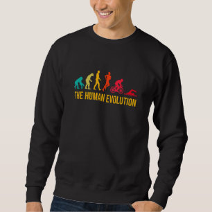 Evolution Graphic Triathlon Running Swimming Bikin Sweatshirt