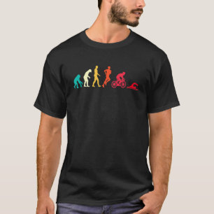 Evolution Graphic Triathlon Running Swimming Bikin T-Shirt