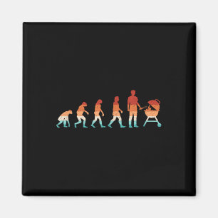Evolution Grilling Funny Bbq Retro Grill Barbecue  Magnet