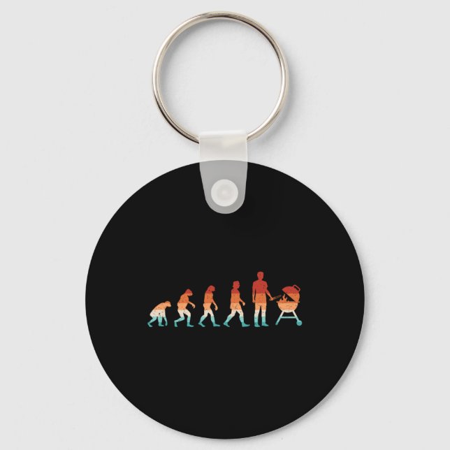 Evolution Grilling Funny Bbq Retro Grill Rbecue  Key Ring (Front)