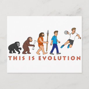 Evolution Handball Comic Style Postcard