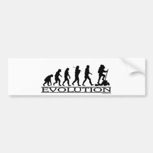 Evolution - Hiking Bumper Sticker