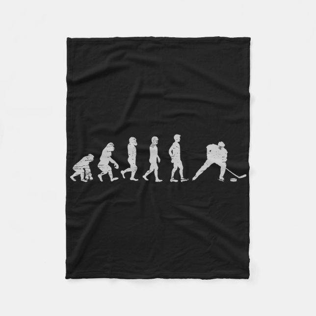Evolution Hockey Player Puck Net Goal Goaltender G Fleece Blanket (Front)