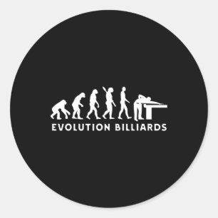 Evolution Human Billiards Gentleman Playing Billia Classic Round Sticker