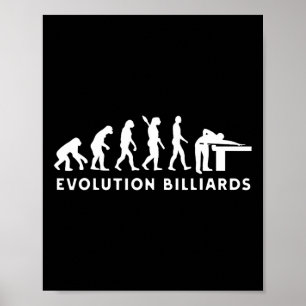Evolution Human Billiards Gentleman Playing Billia Poster