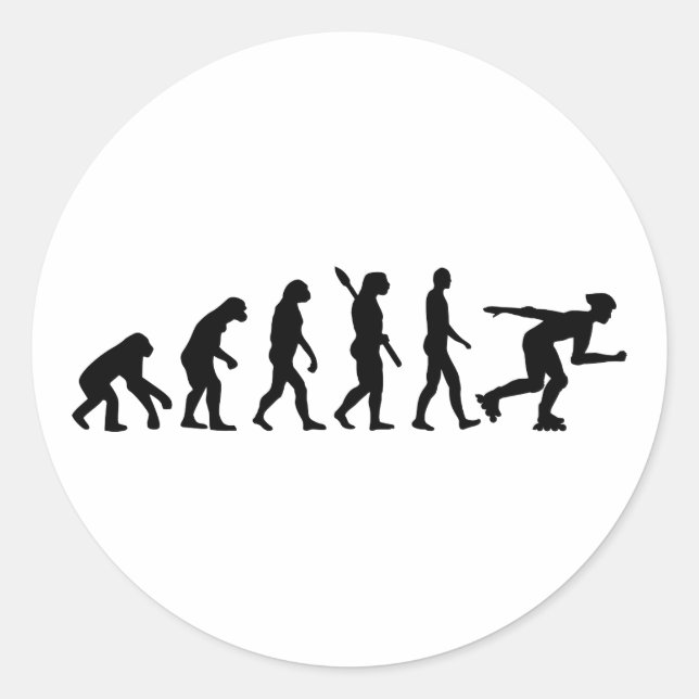 Evolution inline skating classic round sticker (Front)