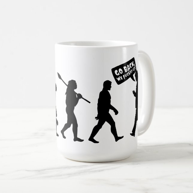  Evolution Irony Silhouette Coffee Mug (Front Right)