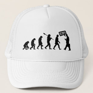 Evolution Irony Silhouette Trucker Hat
