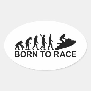 Evolution Jet Ski racing Oval Sticker