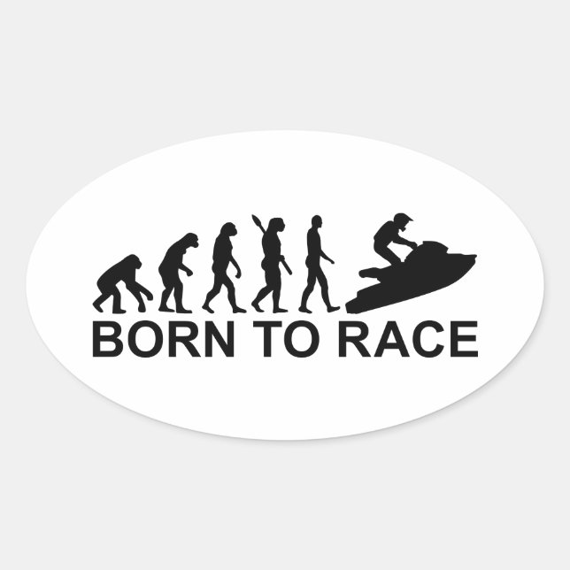 Evolution Jet Ski racing Oval Sticker (Front)