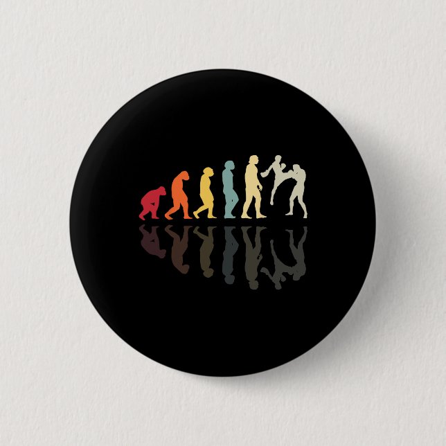 Evolution Kickboxing Martial Arts Knockout Fistfig 6 Cm Round Badge (Front)