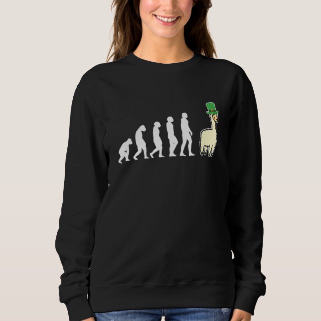 Evolution Llama Alpaca St  Patricks Day Sweatshirt (Front)