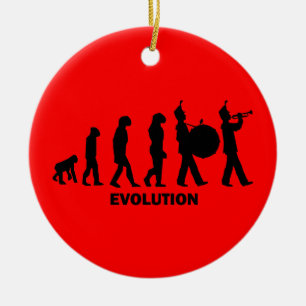 evolution marching band ceramic tree decoration