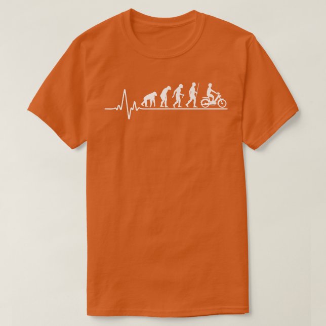 Evolution Moped Driver Heartbeat Moped Steyr Moped T-Shirt (Design Front)