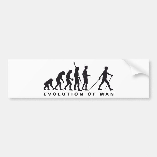 evolution nordic walking bumper sticker (Front)