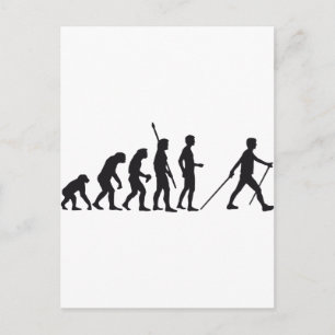 evolution nordic walking postcard