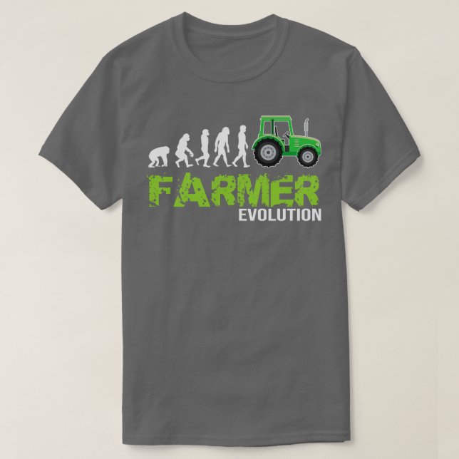Evolution of a farmer Funny tractor farming gift T-Shirt (Design Front)