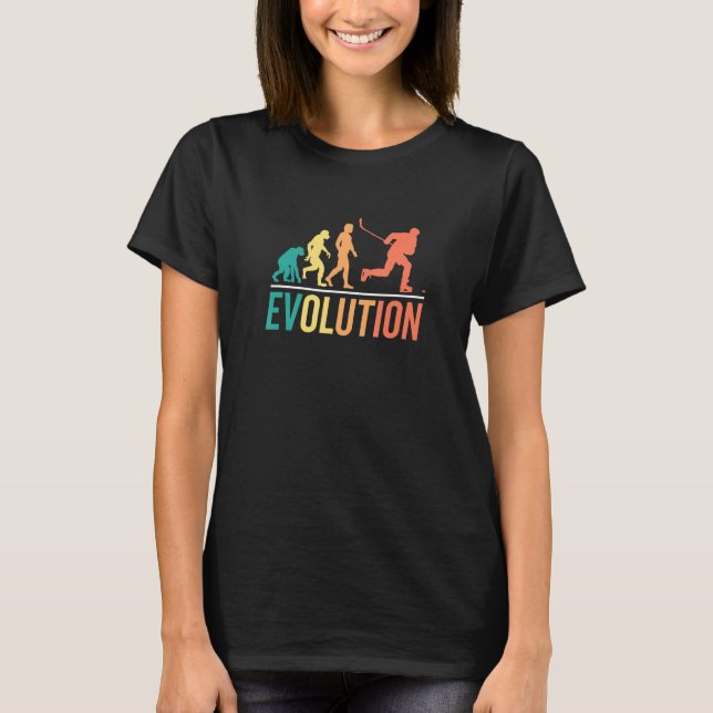 Evolution Of A Hockey Player Sports Fan Lover 70s  T-Shirt (Front)