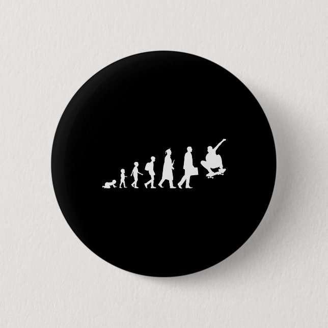 Evolution Of A Skateboarder Skater Skateboarding F 6 Cm Round Badge (Front)