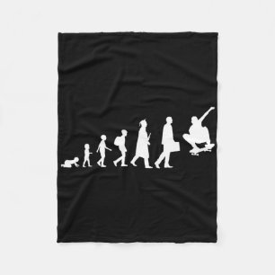 Evolution Of A Skateboarder Skater Skateboarding F Fleece Blanket