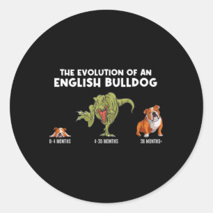 Evolution Of An English Bulldog Mum Fun Bulldog Classic Round Sticker