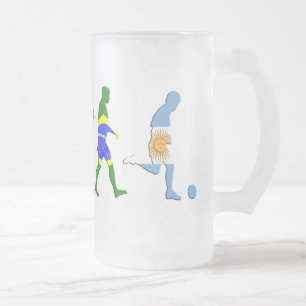 Evolution of Argentinian soccer Argentina futbol Frosted Glass Beer Mug