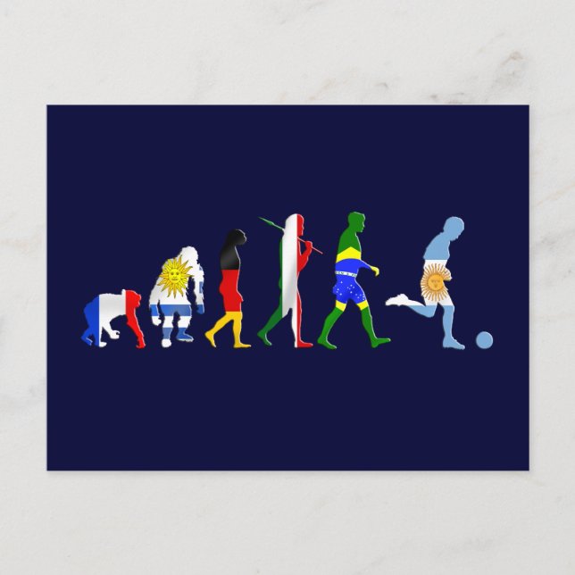 Evolution of Argentinian soccer Argentina futbol Postcard (Front)