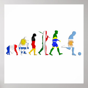Evolution of Argentinian soccer Argentina futbol Poster