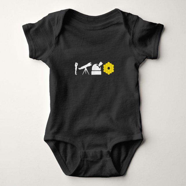 Evolution Of Astronomy Telescopes James Webb Space Baby Bodysuit (Front)