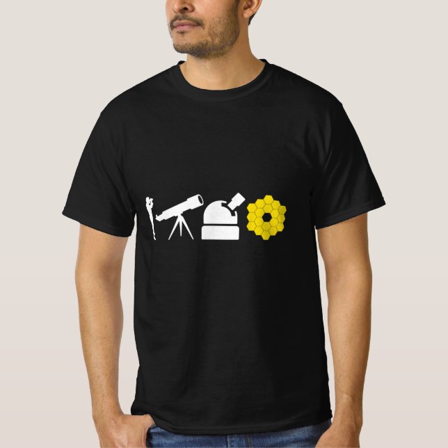 Evolution Of Astronomy Telescopes James Webb Space T-Shirt (Front)