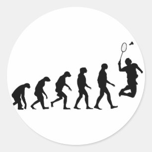 Evolution of Badminton Classic Round Sticker