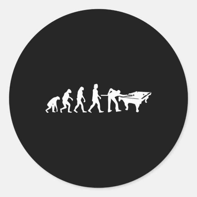 Evolution Of Billiards &amp; Snooker - Funny Pool  Classic Round Sticker (Front)