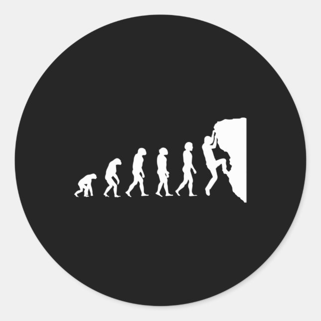 Evolution Of Climbing  Classic Round Sticker (Front)