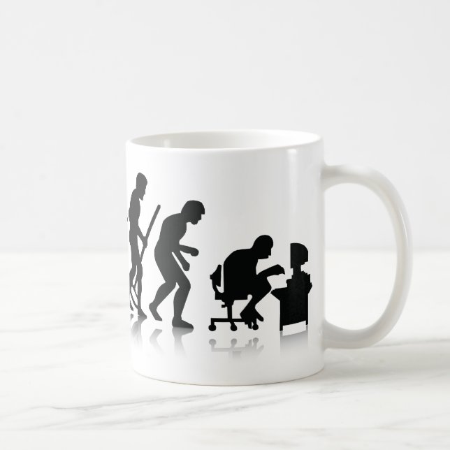 Evolution of Computer Addicts Coffee Mug (Right)