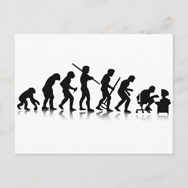 Evolution of Computer Addicts Postcard (Front)