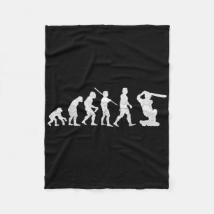 Evolution Of Cricket T Shirt Funny Clic World Gift Fleece Blanket