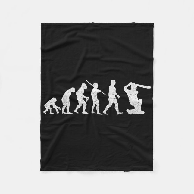Evolution Of Cricket T Shirt Funny Clic World Gift Fleece Blanket (Front)