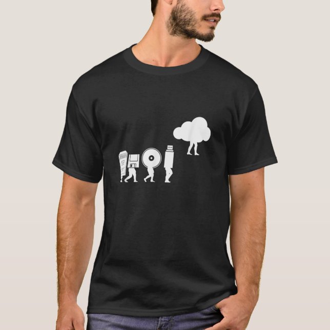 Evolution of Data Storage Coding Computer Cloud  T-Shirt (Front)