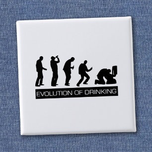 Evolution of Drinking 15 Cm Square Badge